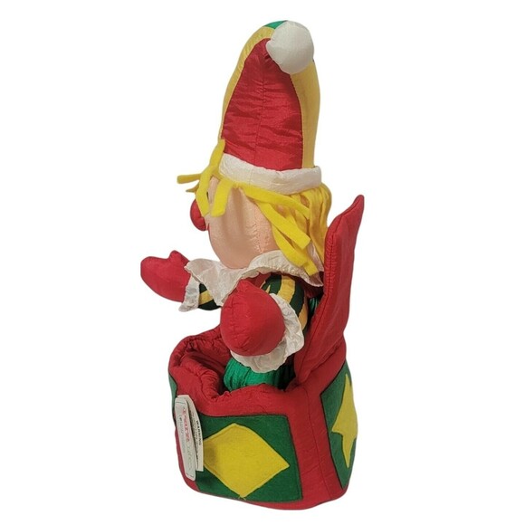 Jack in the Box Nylon Christmas Plush 15" International Silver 1992 Vintage - Picture 3 of 12